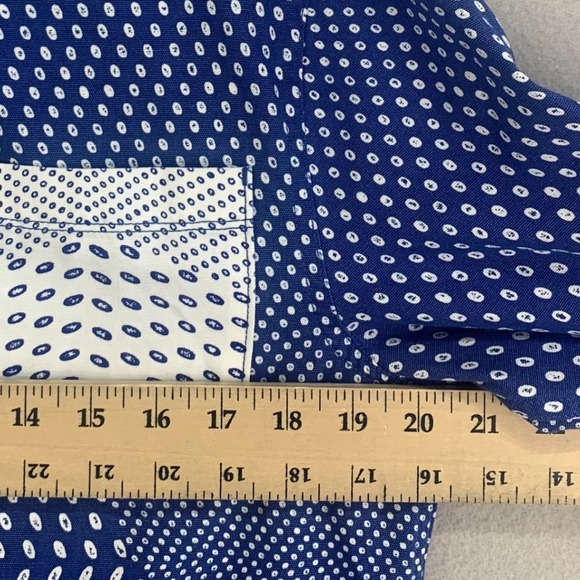 Altamont Shirt Mens Medium Blue Long Sleeve Button Up Preppy Skater Y2K Contrast - Picture 9 of 12